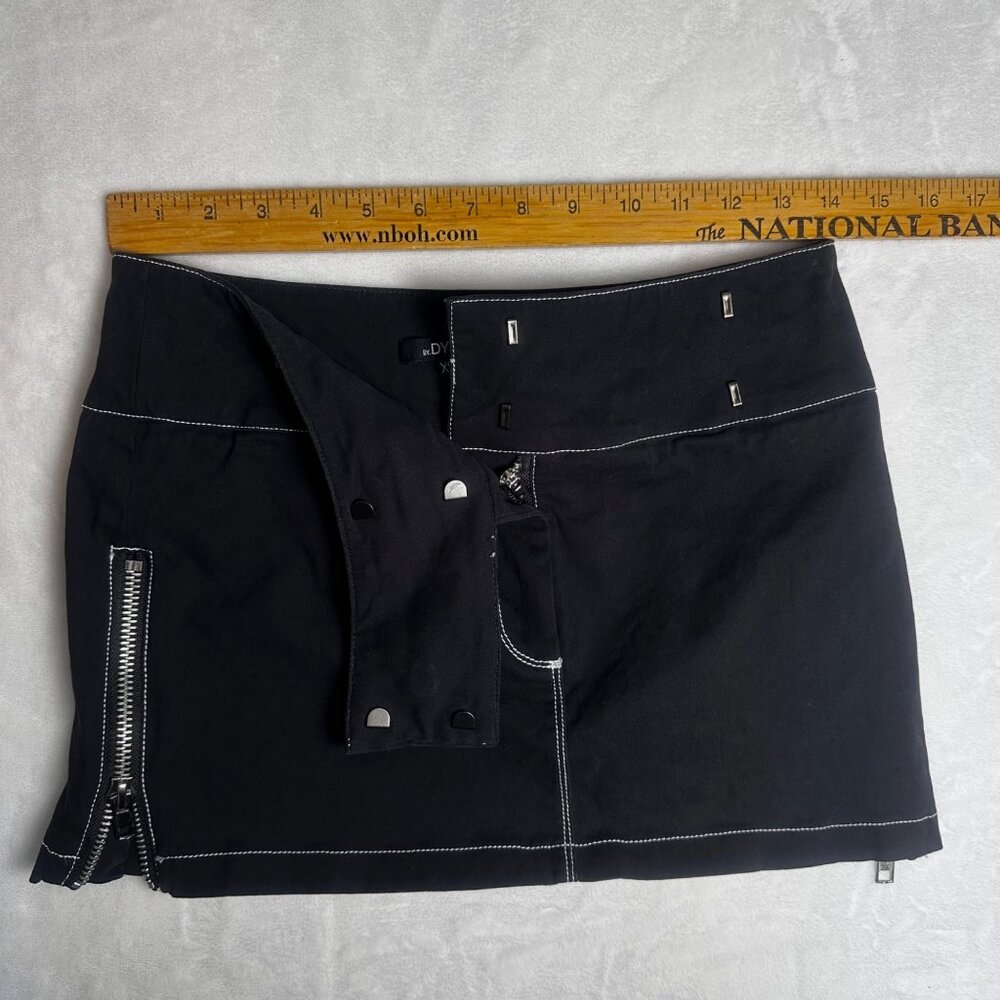 BY.DYLN Vaeda Y2K Black Mini Skirt Sz XS Moto, grunge, punk style skirt - Picture 7 of 9